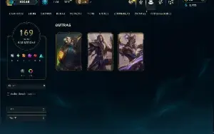 Unranked com TODOS os champs e 169 Skins ( SUP / MID )