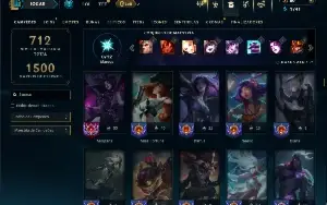 Unranked com TODOS os champs e 169 Skins ( SUP / MID )