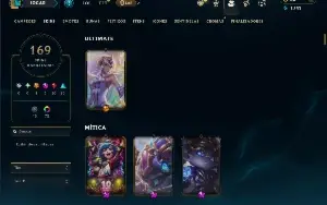 Unranked com TODOS os champs e 169 Skins ( SUP / MID )