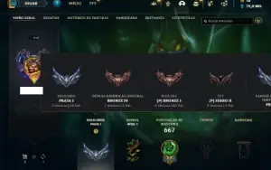 Prata 1 com TODOS os champs e 254 Skins + 2 Prestigios