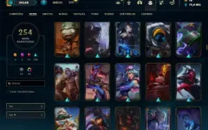 Prata 1 com TODOS os champs e 254 Skins + 2 Prestigios