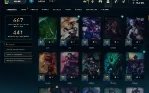 Prata 1 com TODOS os champs e 254 Skins + 2 Prestigios