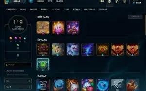 Conta Unranked com 110 Champs e 64 Skins