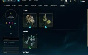 Conta Unranked com 110 Champs e 64 Skins