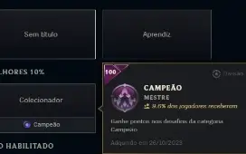 Conta com todos campeões habilitados