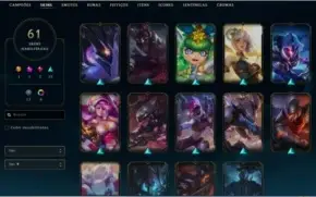 Conta nivel 116, ouro 2, 93 champ, 61 skins