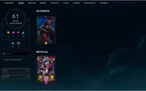 Conta nivel 116, ouro 2, 93 champ, 61 skins