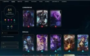 Conta nivel 116, ouro 2, 93 champ, 61 skins