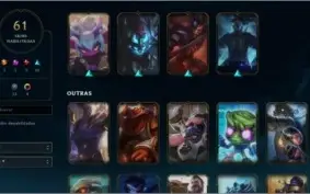Conta nivel 116, ouro 2, 93 champ, 61 skins