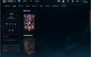 Conta platina 4 com 46 champs e 10 skins ( MAIN TOP / ADC )