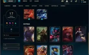 Conta prata 4 com 17 skins e 38 champs