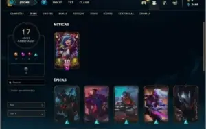 Conta prata 4 com 17 skins e 38 champs