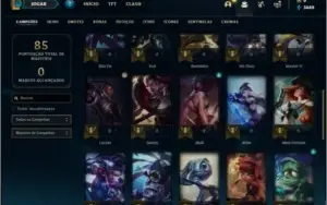 Conta prata 4 com 17 skins e 38 champs