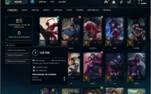 Conta prata 4 com 17 skins e 38 champs