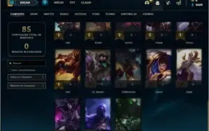 Conta prata 4 com 17 skins e 38 champs