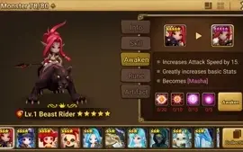 Reroll Summoners War lvl10 com Beast Rider Fire - Masha