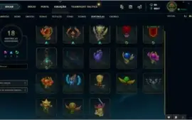 Conta league of legends platina 4, todos champs, 68 skins