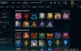 Conta league of legends platina 4, todos champs, 68 skins