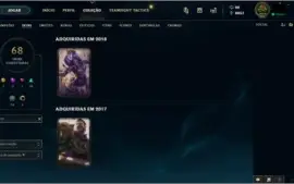 Conta league of legends platina 4, todos champs, 68 skins