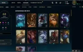 Conta league of legends platina 4, todos champs, 68 skins