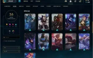 Conta DIAMANTE 4 BARATA com 36 skins e 59 champs