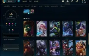 Conta DIAMANTE 4 BARATA com 36 skins e 59 champs