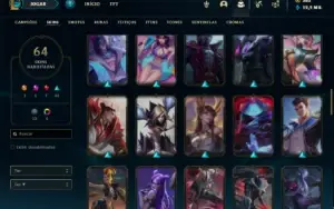 Conta bronze 3 com 120 Champs e 64 Skins ( MAIN ADC / TOP )