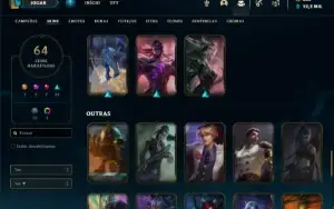 Conta bronze 3 com 120 Champs e 64 Skins ( MAIN ADC / TOP )
