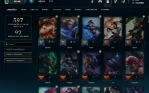 Conta bronze 3 com 120 Champs e 64 Skins ( MAIN ADC / TOP )