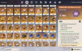 Conta Genshin End Game C/ 12 Chars - 5/ 9 Armas - 5