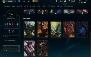 Ouro 1 com 75 Champs e 16 Skins