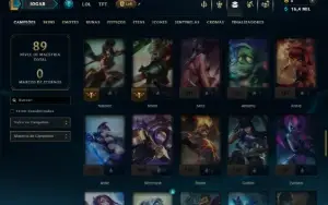 Ouro 1 com 75 Champs e 16 Skins