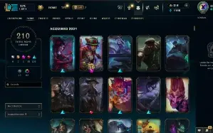 Conta com TODOS os champs e 210 Skins ( Nivel 491 ) 100k+ EA