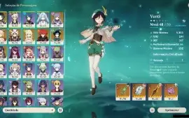 GENSHIN IMPACT - AR55 7 personagens T5 + 4 Armas T5