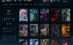 Unranked com 75 Champs e 66 Skins ( SUP / JG / TOP )
