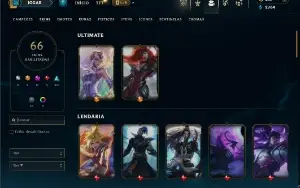 Unranked com 75 Champs e 66 Skins ( SUP / JG / TOP )