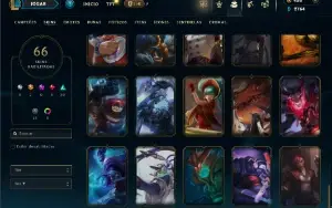 Unranked com 75 Champs e 66 Skins ( SUP / JG / TOP )