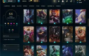 Unranked com 75 Champs e 66 Skins ( SUP / JG / TOP )