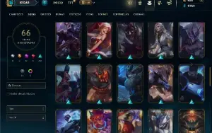 Unranked com 75 Champs e 66 Skins ( SUP / JG / TOP )