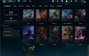 Conta ouro 4 com 46 Champs e 10 Skins + 2 Fragmentos