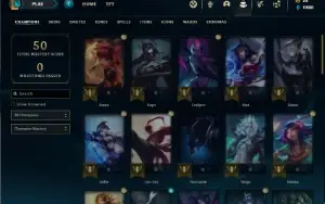 Conta ouro 4 com 46 Champs e 10 Skins + 2 Fragmentos