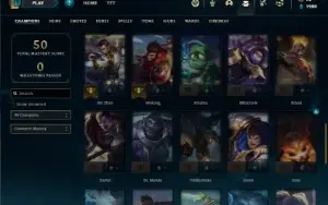 Conta ouro 4 com 46 Champs e 10 Skins + 2 Fragmentos