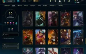 Ferro 1 com 100 Champs e 90 Skins + 4 Vitoriosas