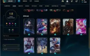 Conta platina 3 com 18 skins e 42 champs ( 2 vitoriosas )