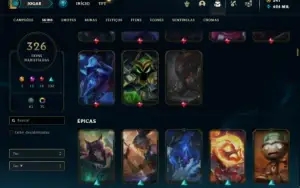 Conta Diamante 2 com TODOS os champs e 326 Skins ( MAIN JG )