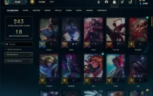 Bronze 3 com 90 Champs e 60 Skins + 2 Prestigio da Vayne