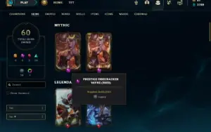Bronze 3 com 90 Champs e 60 Skins + 2 Prestigio da Vayne