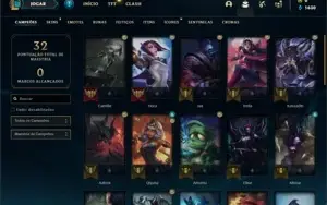 Conta Diamante 3 com 36 Champs e 11 Skins + 34 Espolios