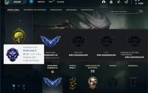 Conta Diamante 3 com 36 Champs e 11 Skins + 34 Espolios