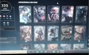 CONTA DE LOL MUITO TOP PLATINA 4 COM 322 SKINS